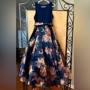 Rare Editions Navy and Floral Kids Dress